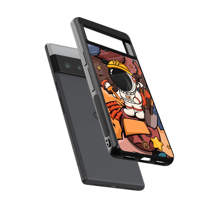 lil spaceman back phone cover | glass case for google pixel 6 pro