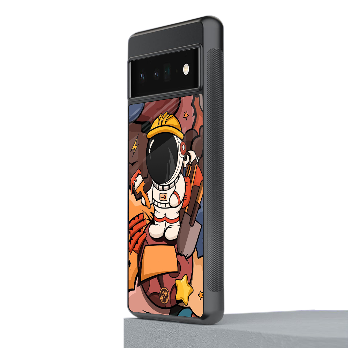 lil spaceman back phone cover | glass case for google pixel 6 pro