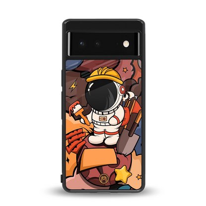 lil spaceman back phone cover | glass case for google pixel 6