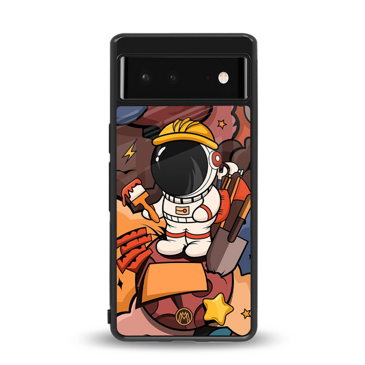 lil spaceman back phone cover | glass case for Google Pixel 6A