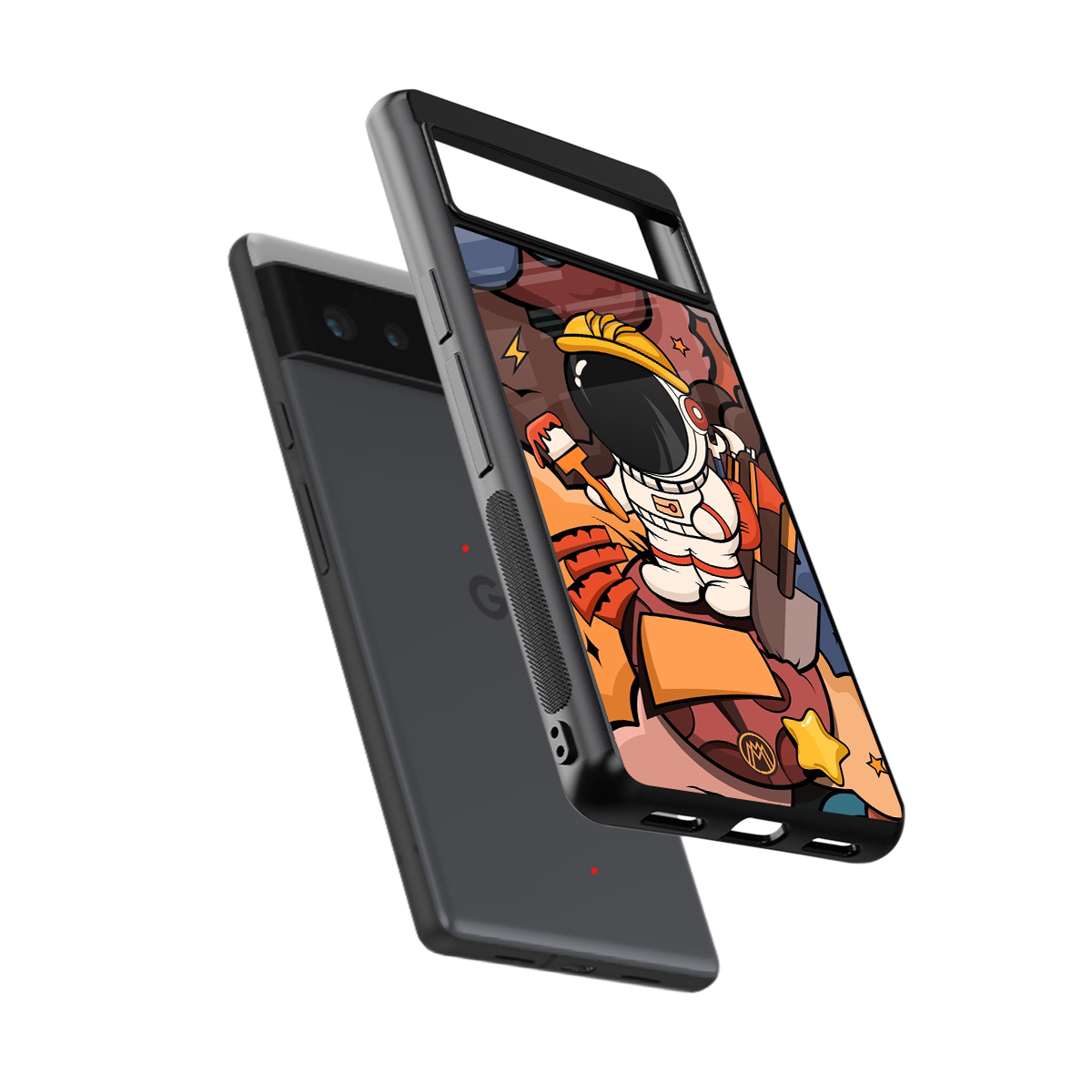 lil spaceman back phone cover | glass case for google pixel 6