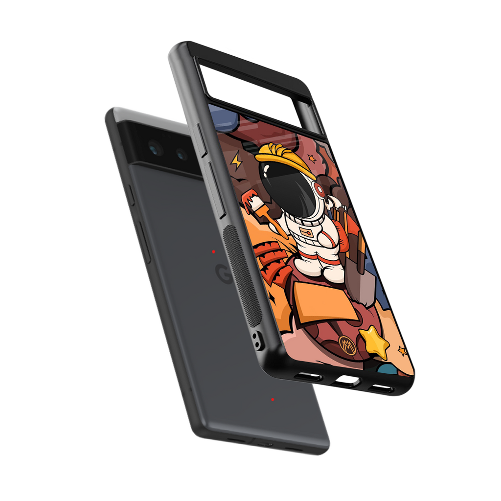 lil spaceman back phone cover | glass case for Google Pixel 6A