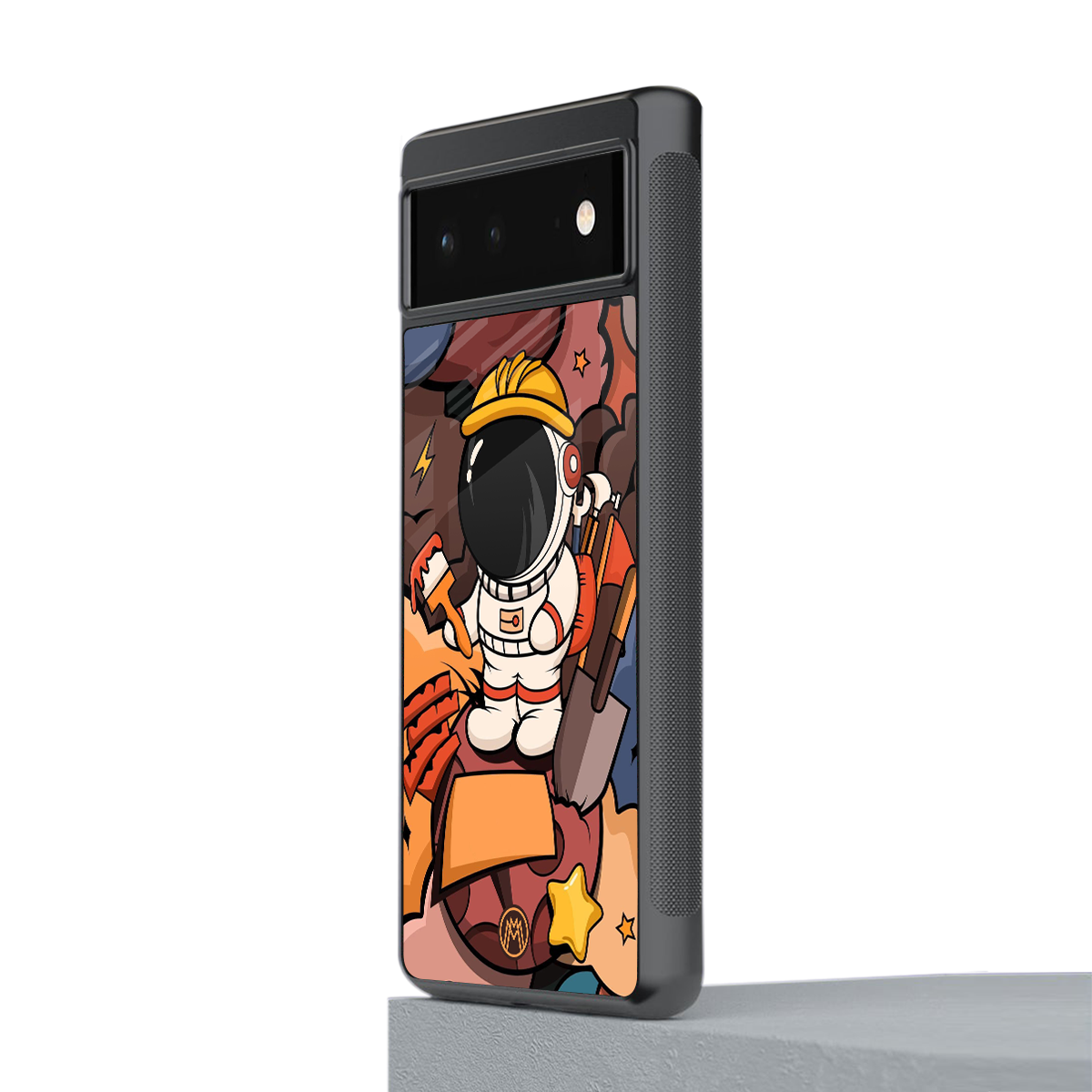 lil spaceman back phone cover | glass case for google pixel 6