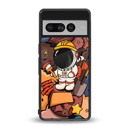 lil spaceman back phone cover | glass case for google pixel 7 pro