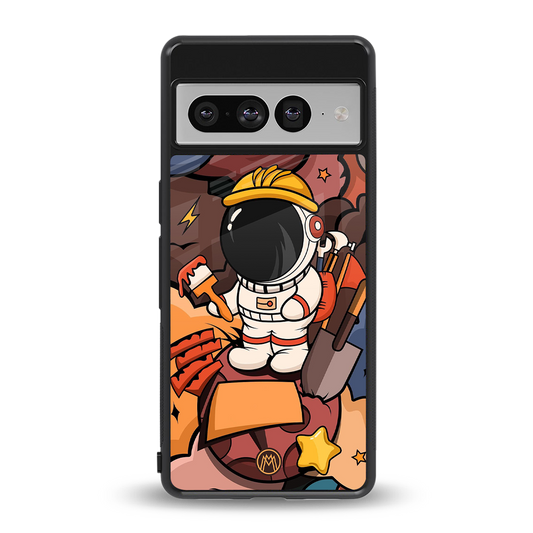 lil spaceman back phone cover | glass case for google pixel 7 pro