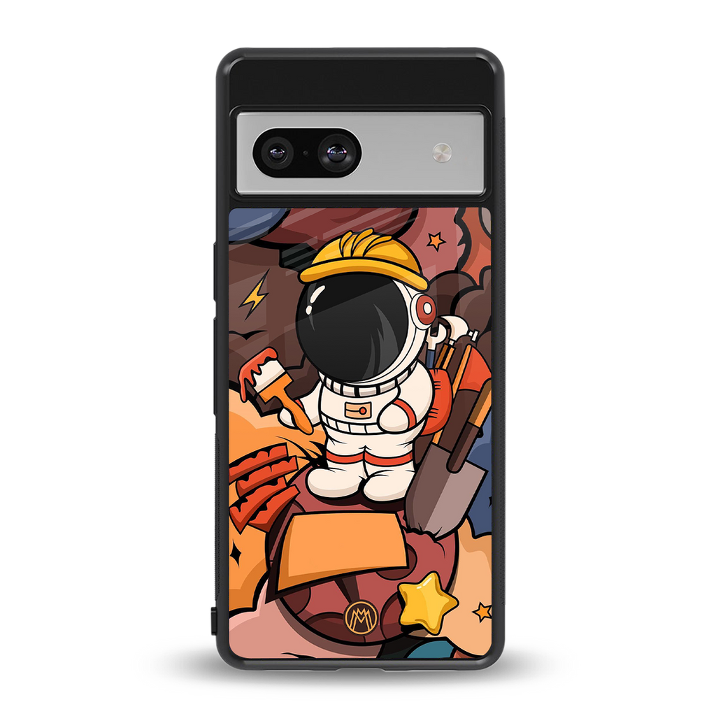 lil spaceman back phone cover | glass case for Google Pixel 7