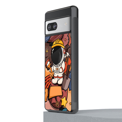 lil spaceman back phone cover | glass case for Google Pixel 7A