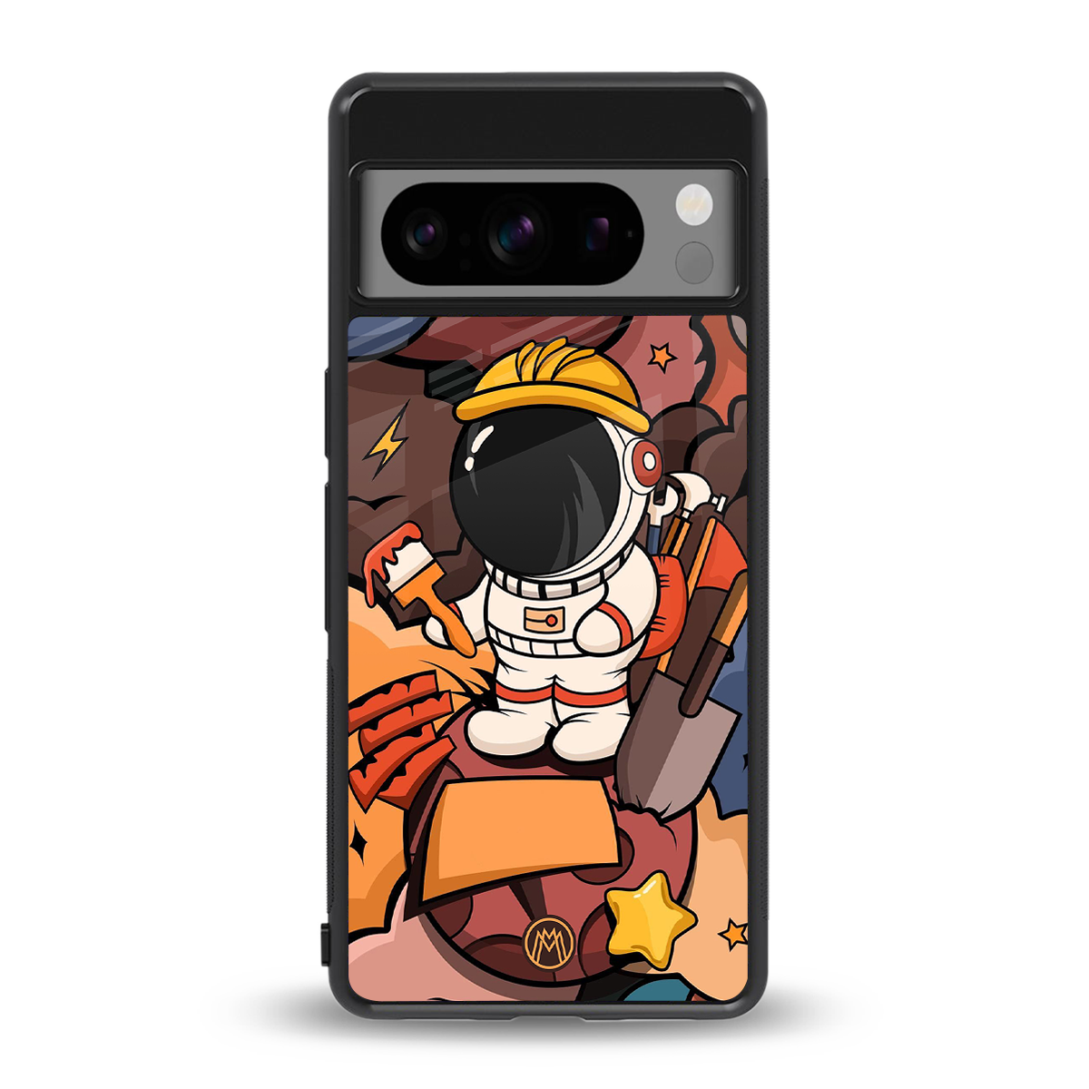 lil spaceman back phone cover | glass case for google pixel 8 pro