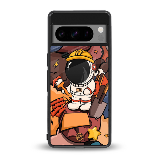 lil spaceman back phone cover | glass case for google pixel 8 pro