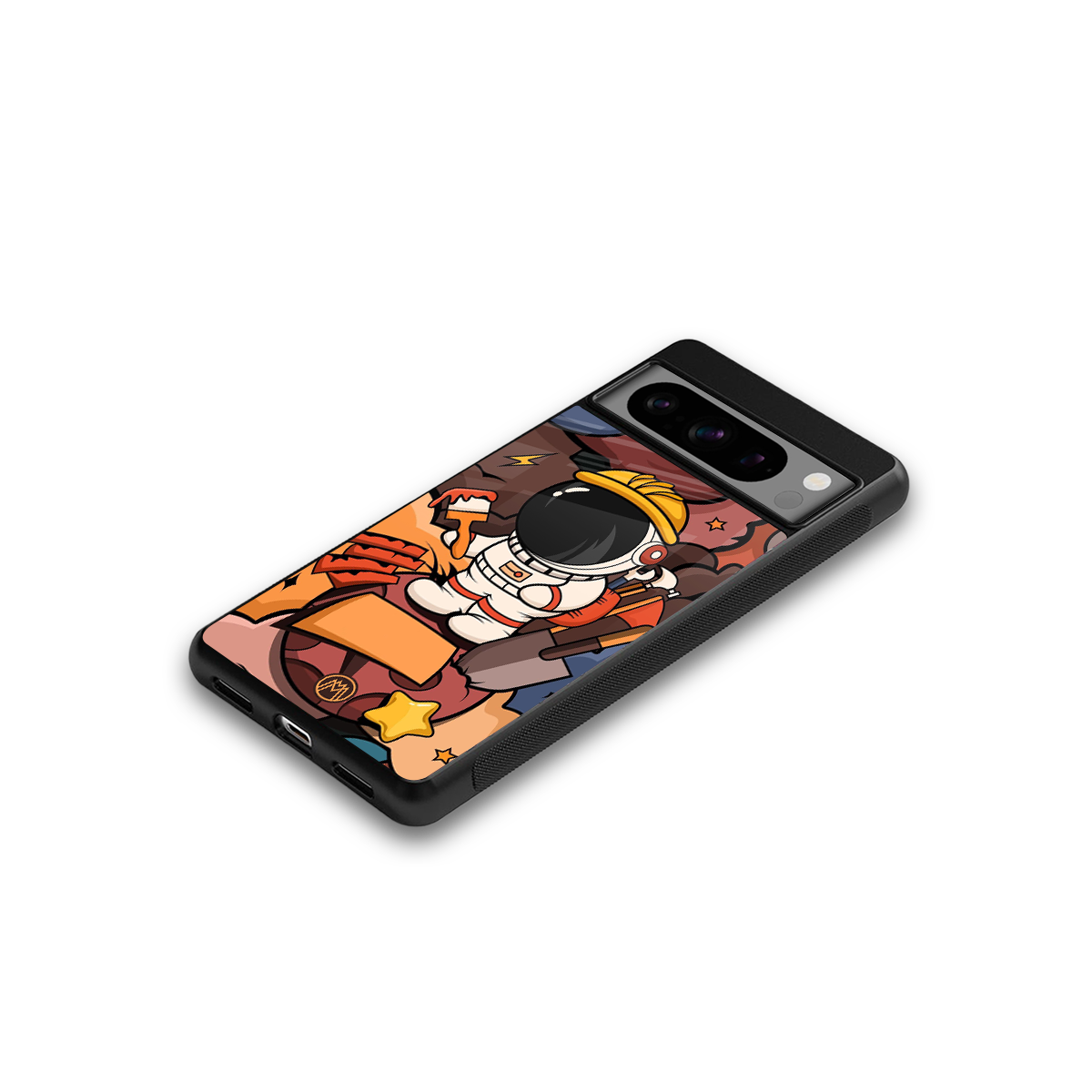 lil spaceman back phone cover | glass case for google pixel 8 pro