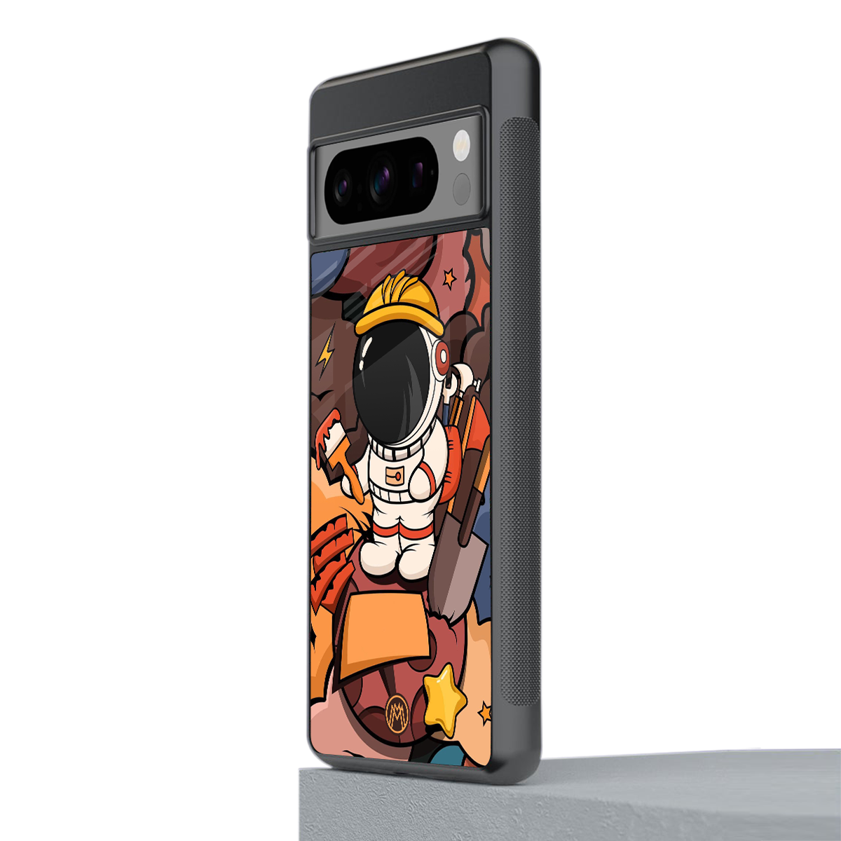 lil spaceman back phone cover | glass case for google pixel 8 pro