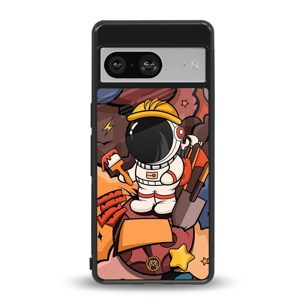 lil spaceman back phone cover | glass case for Google Pixel 8