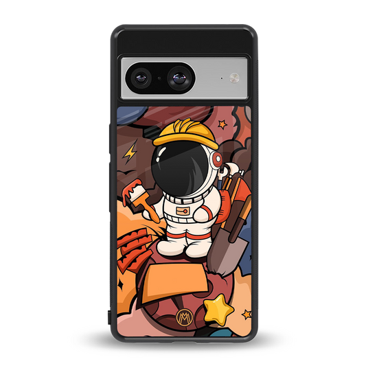 lil spaceman back phone cover | glass case for Google Pixel 8