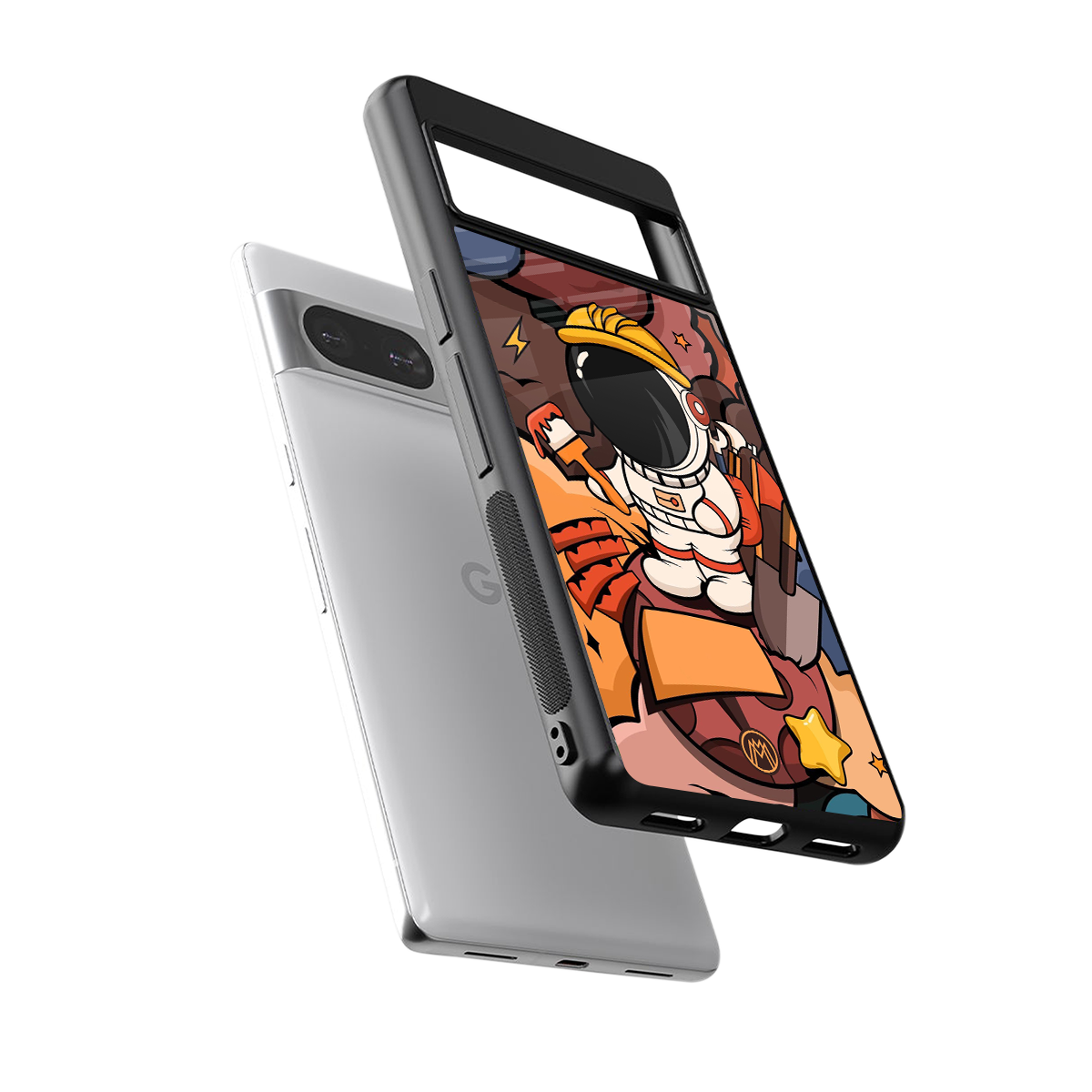 lil spaceman back phone cover | glass case for Google Pixel 8