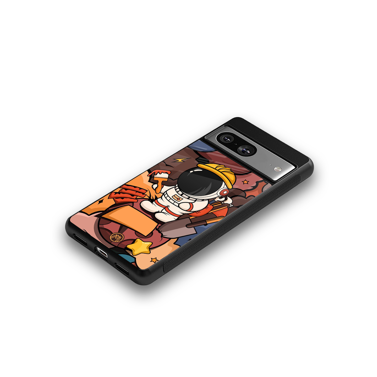 lil spaceman back phone cover | glass case for Google Pixel 8