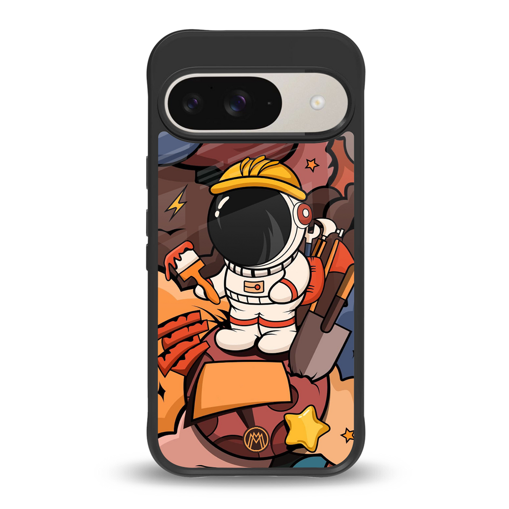 lil spaceman back phone cover | glass case for google pixel 9