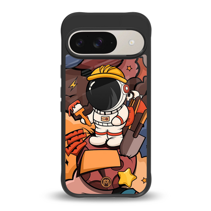 lil spaceman back phone cover | glass case for google pixel 9