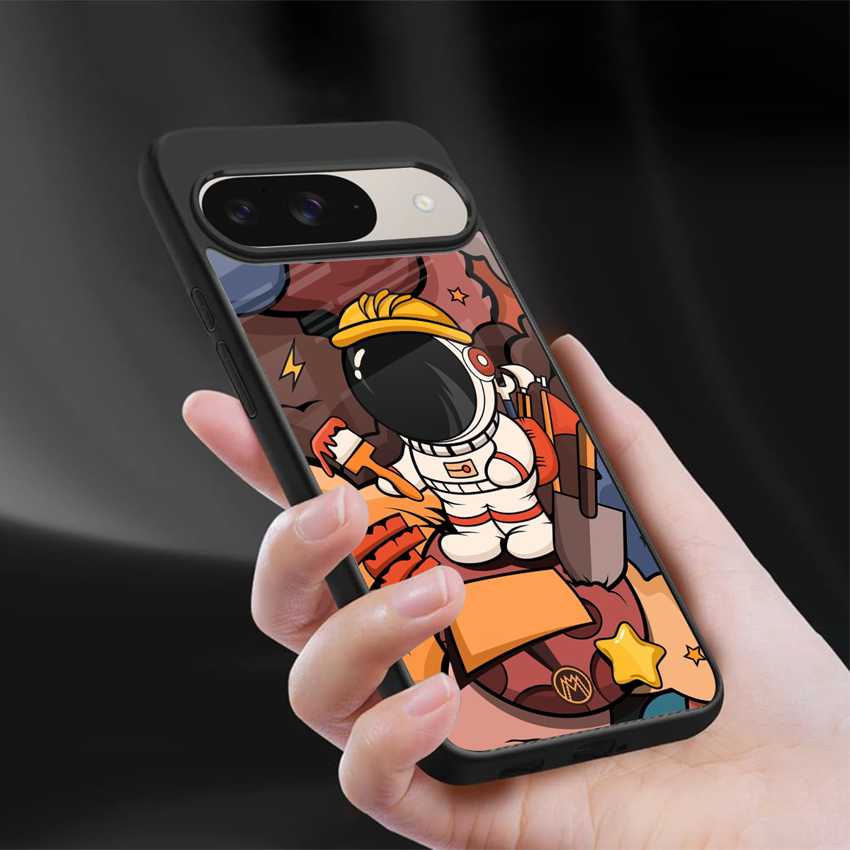 lil spaceman back phone cover | glass case for google pixel 9
