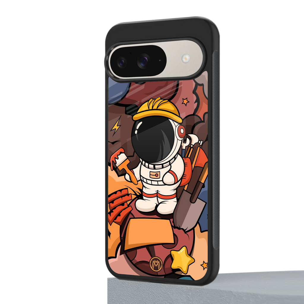 lil spaceman back phone cover | glass case for google pixel 9