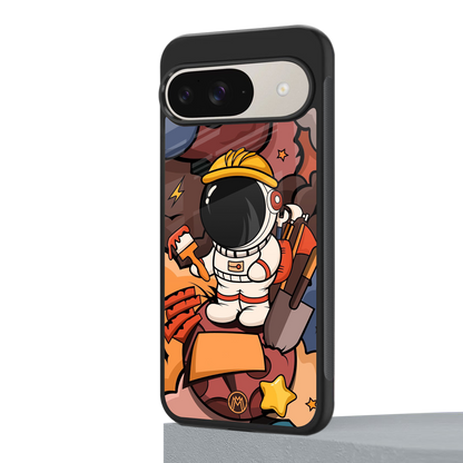 lil spaceman back phone cover | glass case for google pixel 9