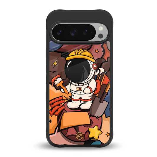 lil spaceman back phone cover | glass case for google pixel 9 pro