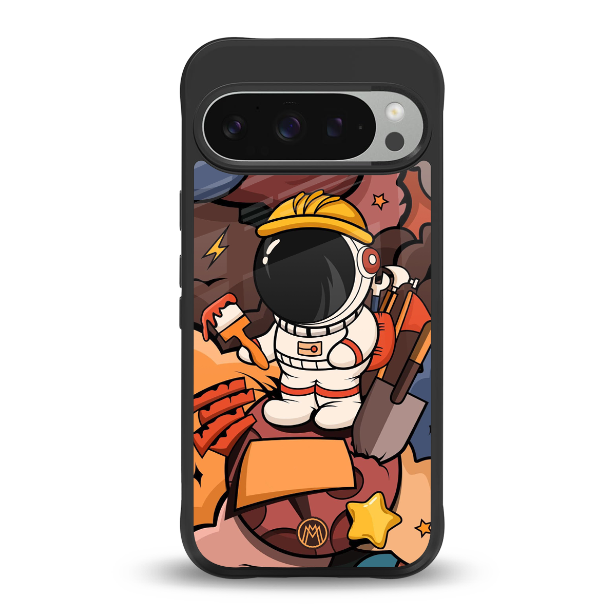 lil spaceman back phone cover | glass case for google pixel 9 pro xl