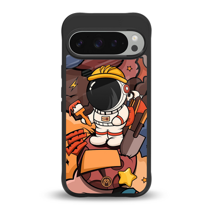 lil spaceman back phone cover | glass case for google pixel 9 pro xl