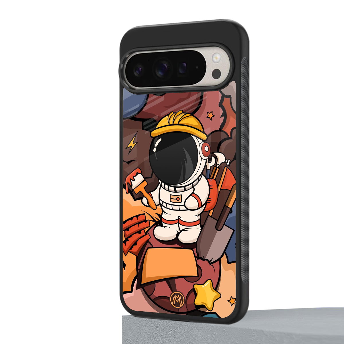 lil spaceman back phone cover | glass case for google pixel 9 pro