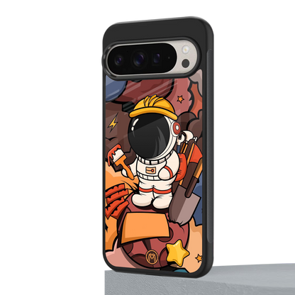 lil spaceman back phone cover | glass case for google pixel 9 pro