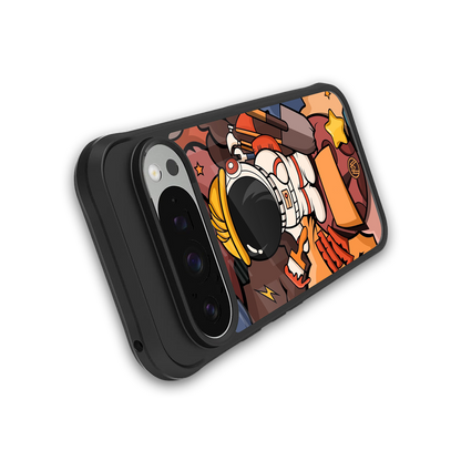 lil spaceman back phone cover | glass case for google pixel 9 pro