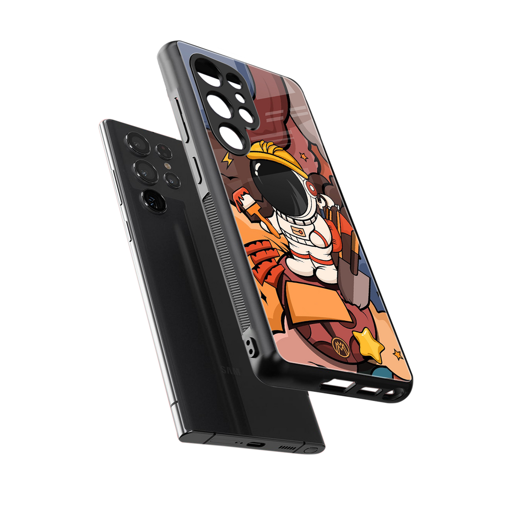 lil spaceman back phone cover | glass case for samsung galaxy s25 ultra