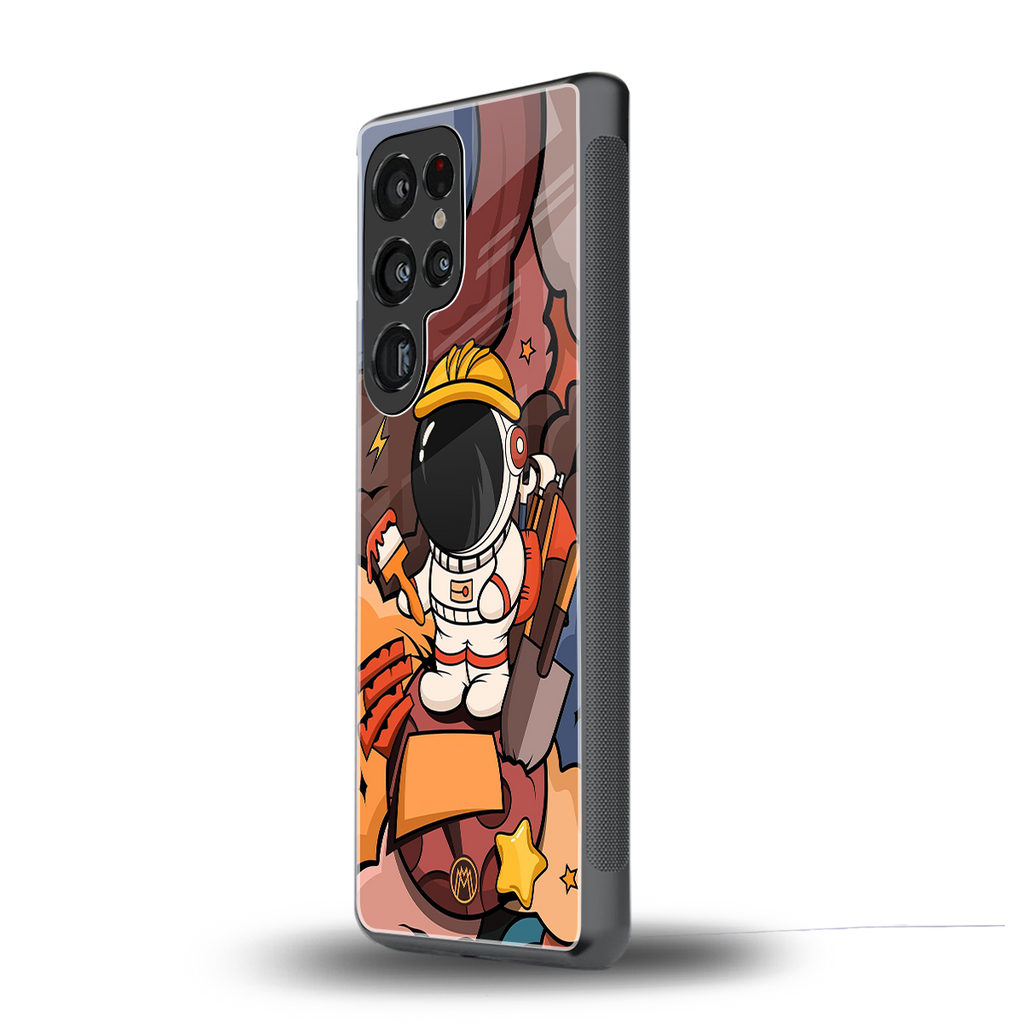 lil spaceman back phone cover | glass case for samsung galaxy s25 ultra
