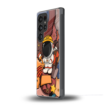 lil spaceman back phone cover | glass case for samsung galaxy s25 ultra