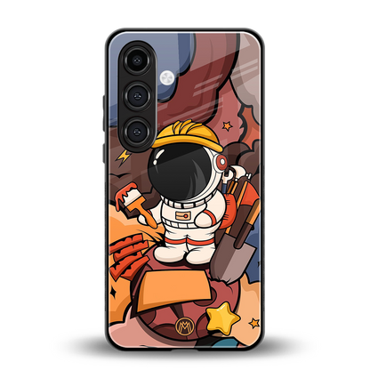 lil spaceman back phone cover | glass case for samsung galaxy s24 fe
