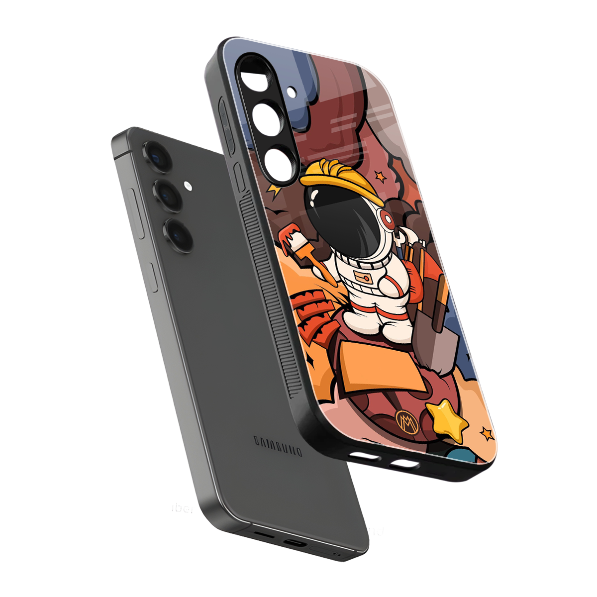lil spaceman back phone cover | glass case for samsung galaxy s24 fe