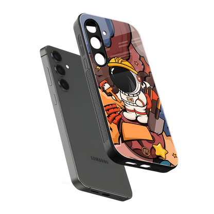 lil spaceman back phone cover | glass case for samsung galaxy s24 fe