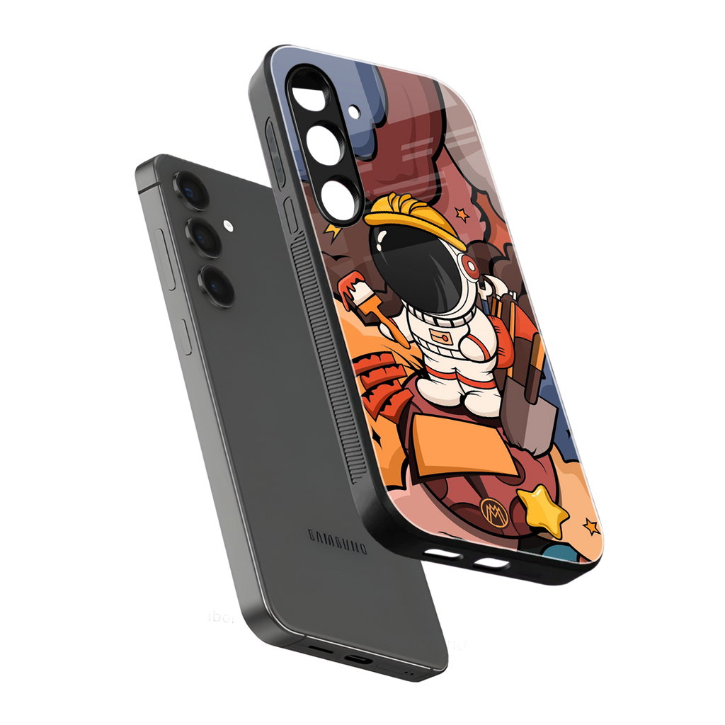lil spaceman back phone cover | glass case for samsung galaxy s24 plus