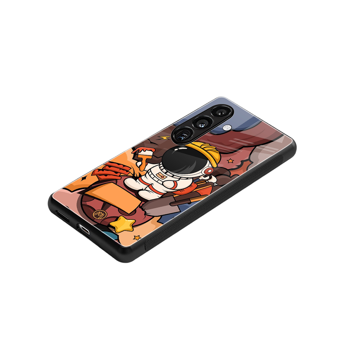 lil spaceman back phone cover | glass case for samsung galaxy s24 fe