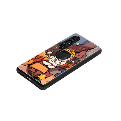 lil spaceman back phone cover | glass case for samsung galaxy s24 fe