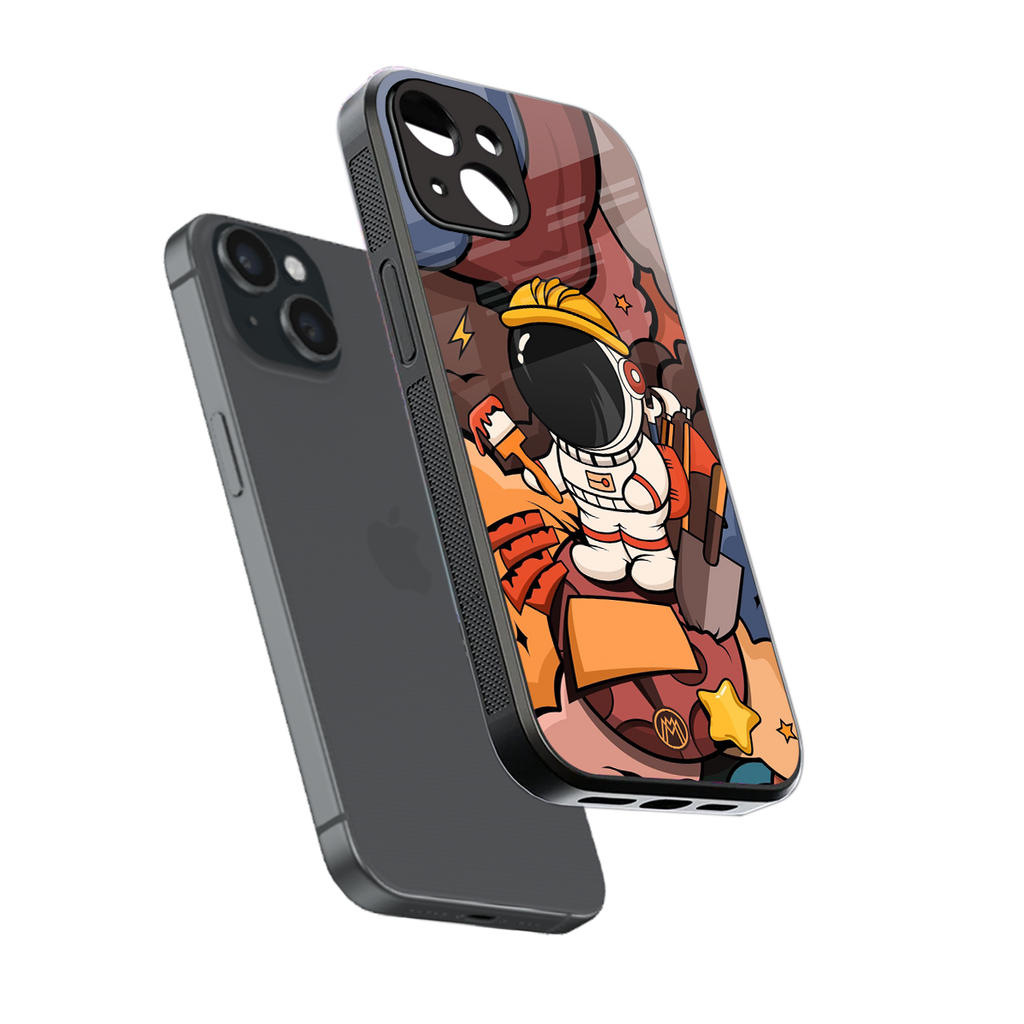 lil spaceman back phone cover | glass case for iphone 15