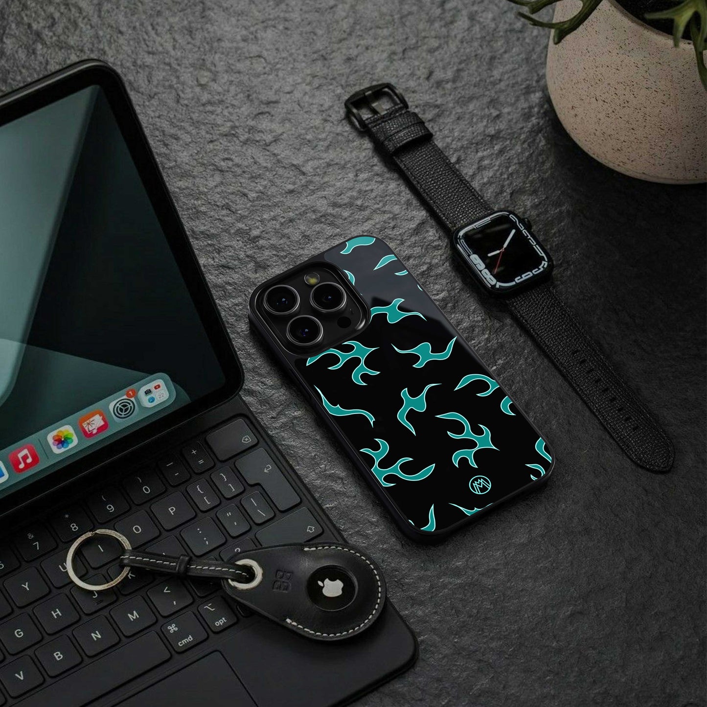lil blue flames back phone cover | glass case for oneplus nord 4