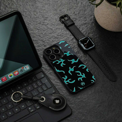 lil blue flames back phone cover | glass case for oneplus nord 4