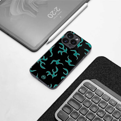 lil blue flames back phone cover | glass case for iphone 13 mini