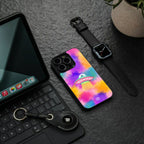 lil colourful alien back phone cover | glass case for iphone 16