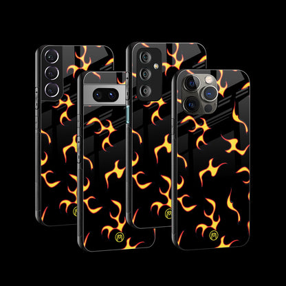 Lil Flames On Black Phone Cover | Glass Case