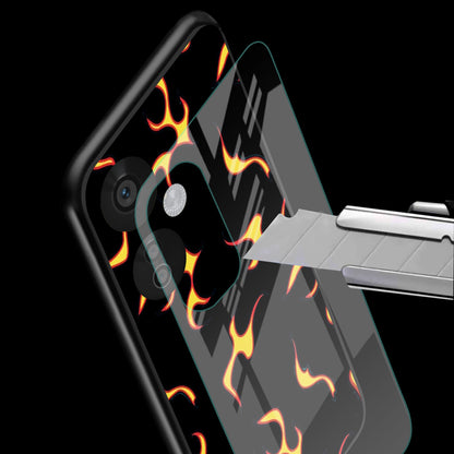 Lil Flames On Black Phone Cover | Glass Case