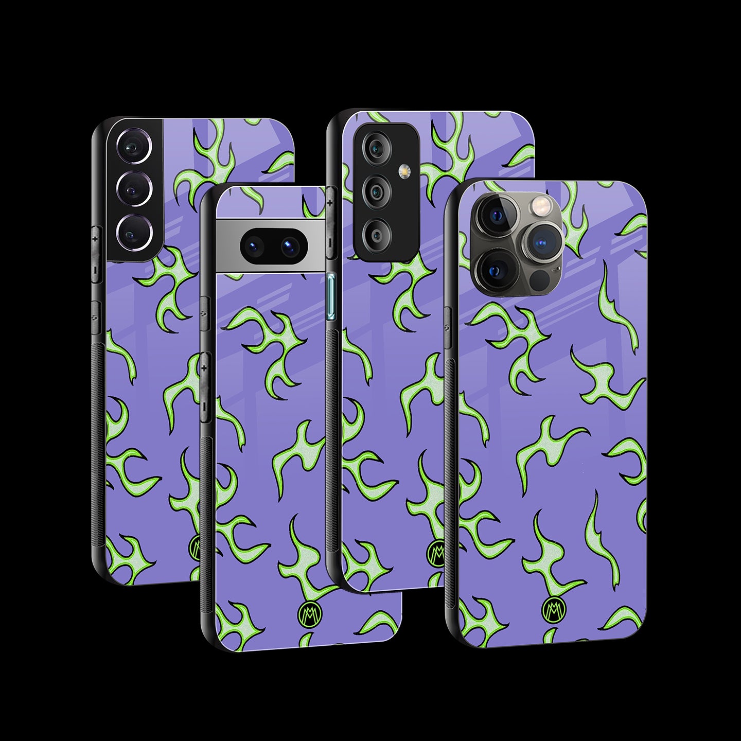 Lil Flames On Purple Phone Cover | Glass Case