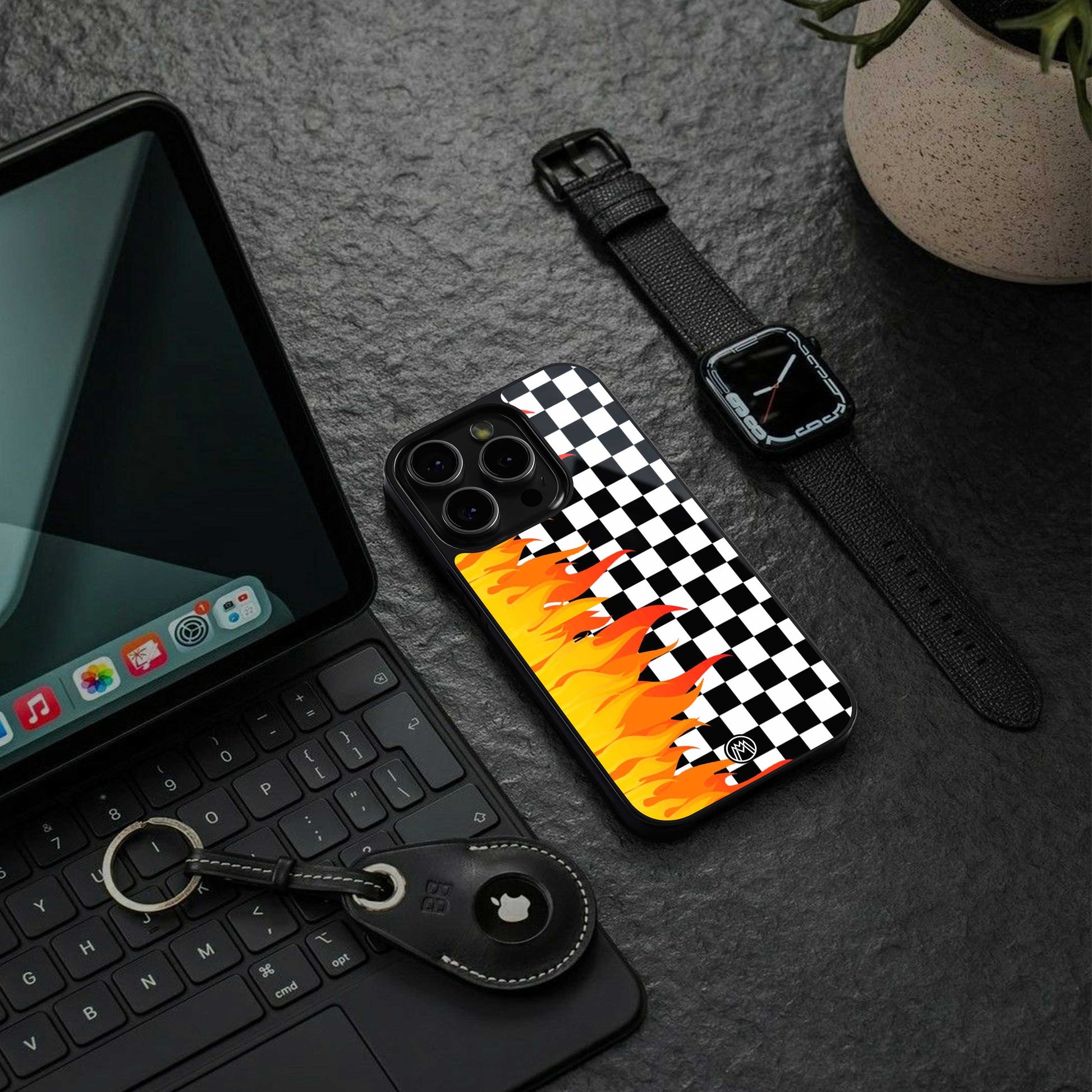 lil flames wild mode back phone cover | glass case for iphone 13 pro max