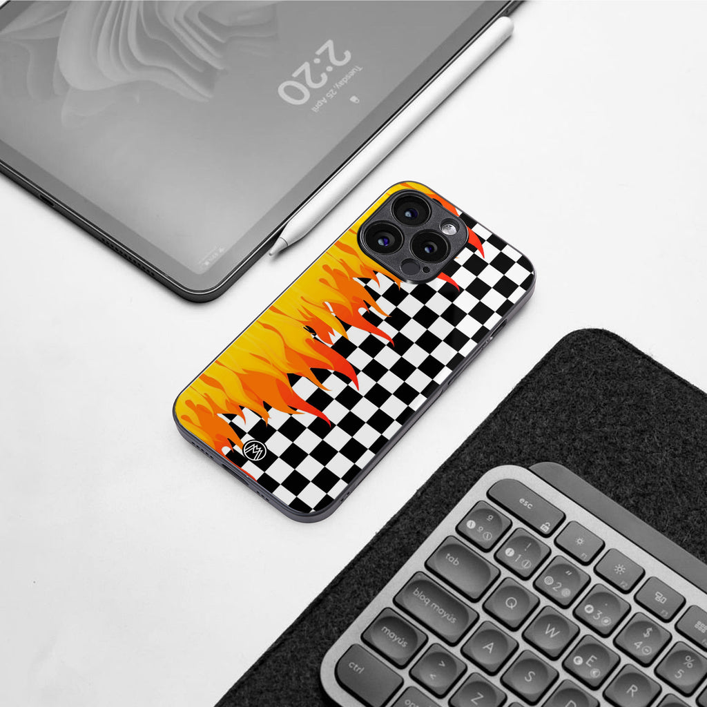 lil flames wild mode back phone cover | glass case for google pixel 9 pro xl