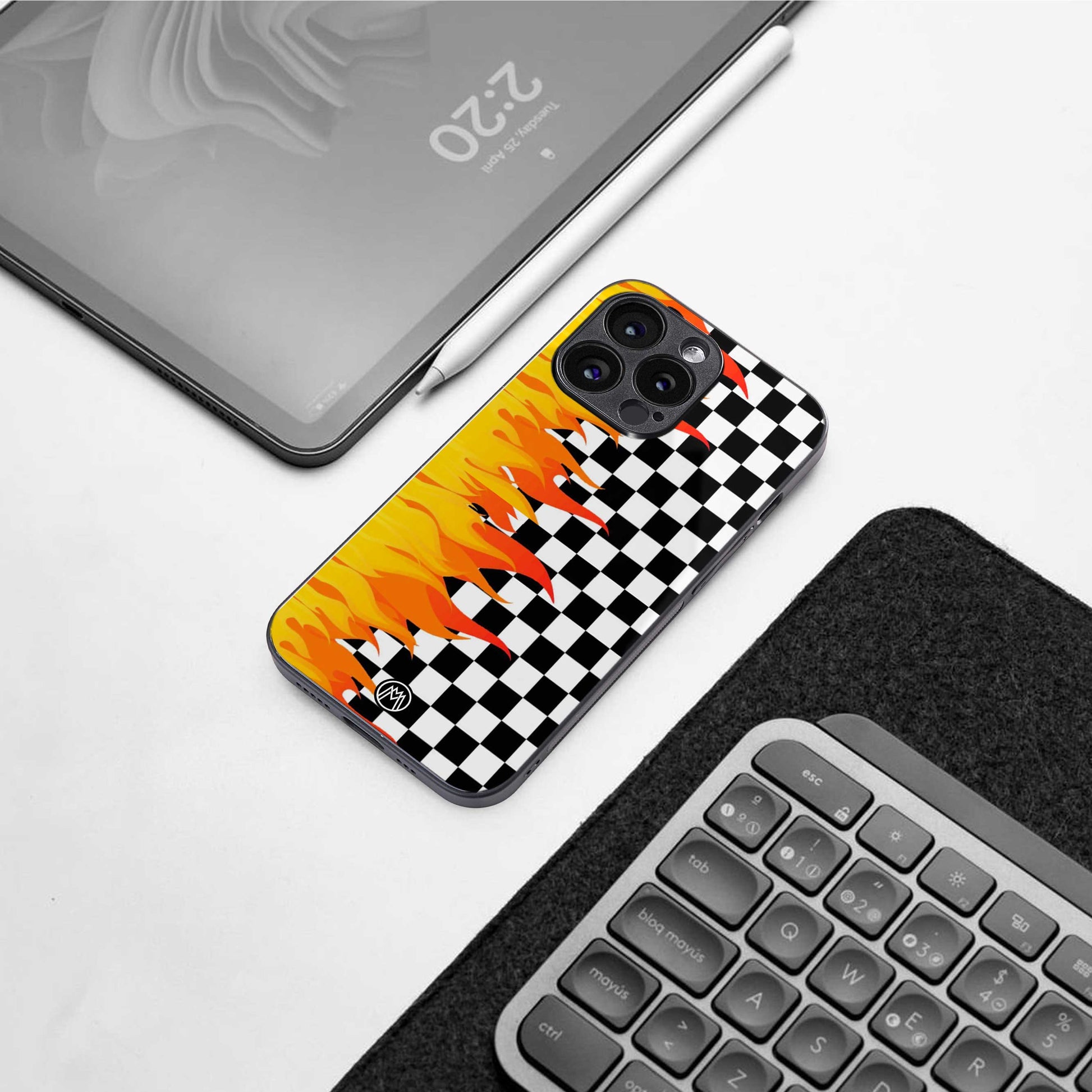 lil flames wild mode back phone cover | glass case for iphone 13 pro max
